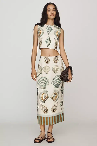 Hunter Lynne Midi Skirt In Green