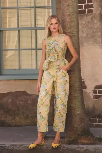 Hunter Mallory Jeans In Garden Rose Peri In Brown