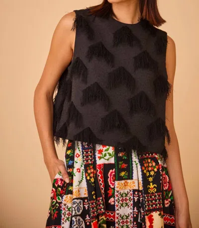Hunter Manning Top In Black Fringe
