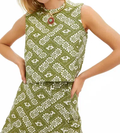 Hunter Manning Top In Legacy Jacquard Olive In Green
