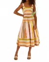 Hunter Mara Midi Dress In Abstract Stripe In Multi