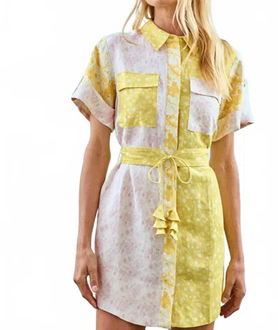 Hunter Nicole Mini Dress In Marble Mix In White