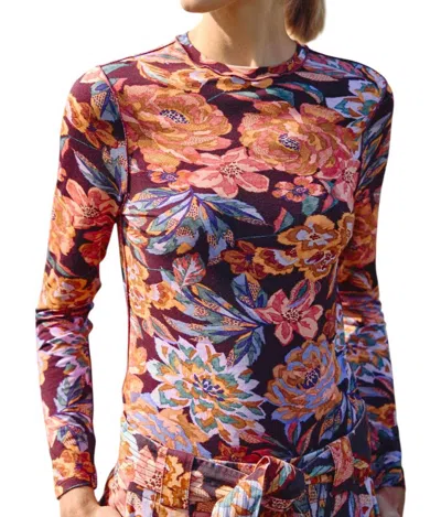Hunter Margaret Top In Painterly Floral In Multi