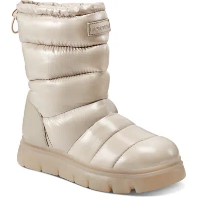 Hunter Maribel Insulated Waterproof Snow Bootie In Taupe