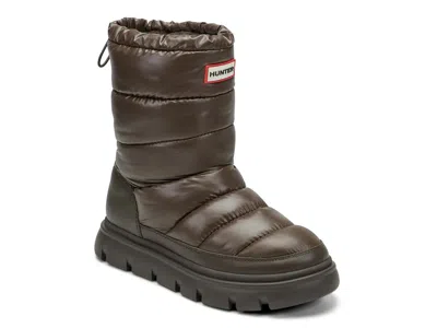 Hunter Maribel Mid Waterproof Snow Boot In Dark Brown