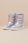 Hunter Maribel Silver Waterproof Puffer Mid-calf Boots In Silver