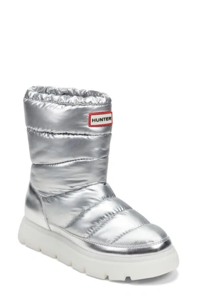 Hunter Maribel Snow Boot In Silver