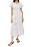 Hunter Marley Midi Dress In White Embroidery In White