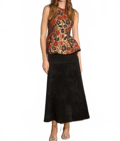 Hunter Marlow Sleeveless Top In Gilded Jacquard In Multi