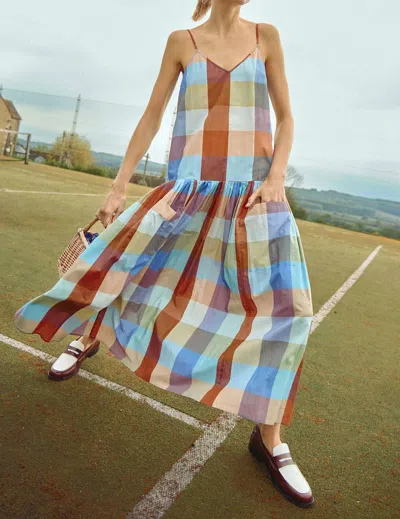 Hunter Martin Drop Waist Dress In Tetbury Plaid In Multi