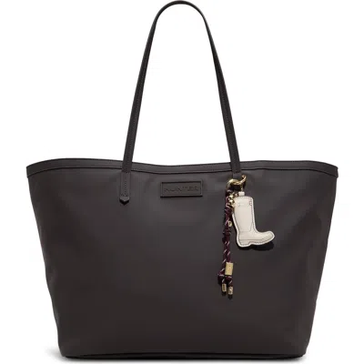 Hunter Maximalist Faux Leather Tote In Espresso Matte