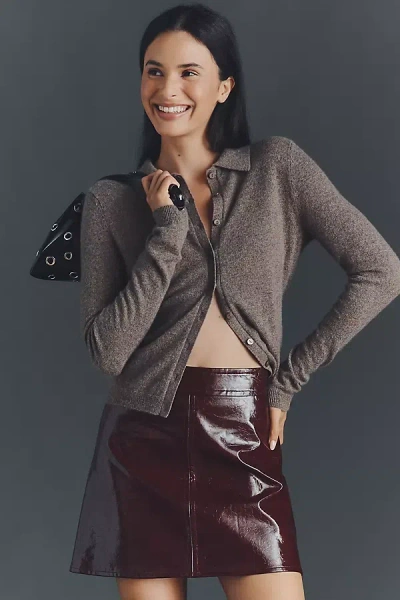Hunter Meeghan Faux-leather Mini Skirt In Burgundy