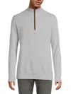Hunter Men's Cotton Half-zip Mock Turtleneck Sweater In Gray