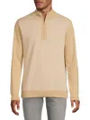 Hunter Men's Cotton Half-zip Mock Turtleneck Sweater In Neutral