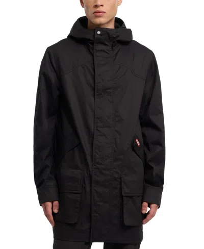 Hunter Men's Downing Coated Rain Jacket In Black