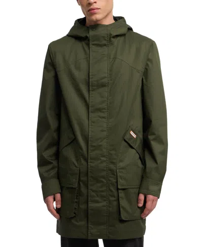 Hunter Men's Downing Coated Rain Jacket In  Green