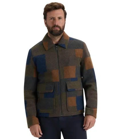Hunter Men's Elias Boiled Wool Zip-up Regular-fit Jacket In Blue