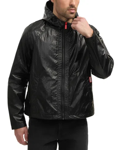 Hunter Men's Jay Crinkled Wax Jacket In Black