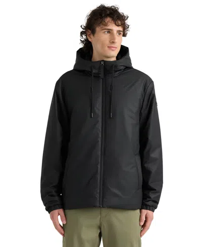Hunter Men's Liam Zipper Front Hooded Rain Jacket In Black