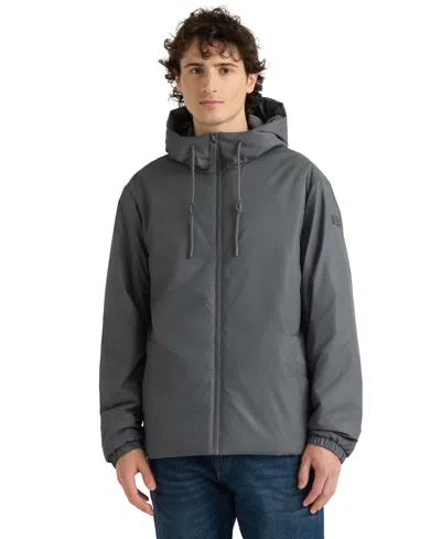 Hunter Men's Liam Zipper Front Hooded Rain Jacket In Castle Rock
