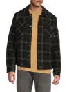 Hunter Men's Plaid Cotton Button-front Shirt Jacket In Black