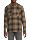Hunter Men's Plaid Wool-blend Overshirt Jacket In Brown