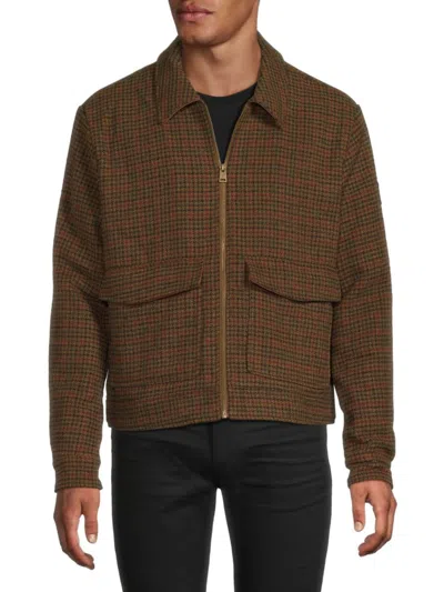 Hunter Men's Plaid Wool-blend Zip Jacket In Brown