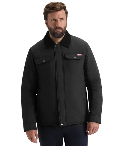 Hunter Men's Quilted Sherpa Long-sleeve Jacket In Black