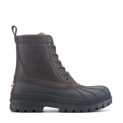 Hunter Men's Southall Insulated Waterproof Duck Boots 7 Charcoal Gray Leather