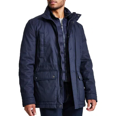 Hunter Mens Insulated Cotton Utility Jacket In Blue