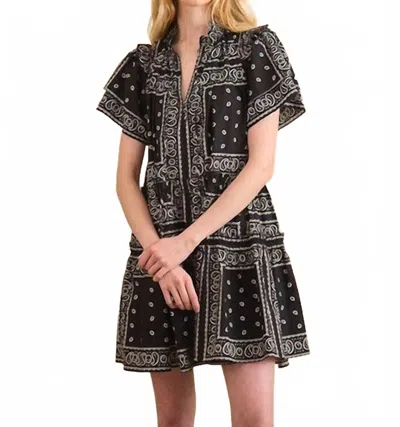 Hunter Merritt Bandana Print Mini Dress In Aces Wild Black In Multi