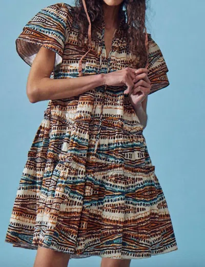 Hunter Merritt Dress In Zig-zag In Neutral