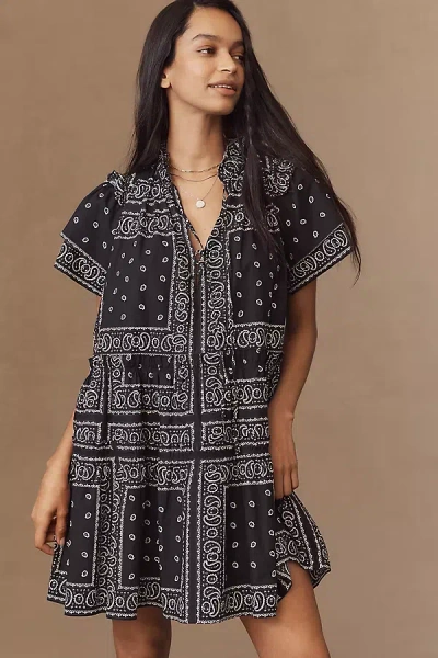 Hunter Merritt Short-sleeve Mini Swing Dress In Multi