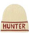 Hunter Metallic Rib Logo Cuff Beanie In Neutral