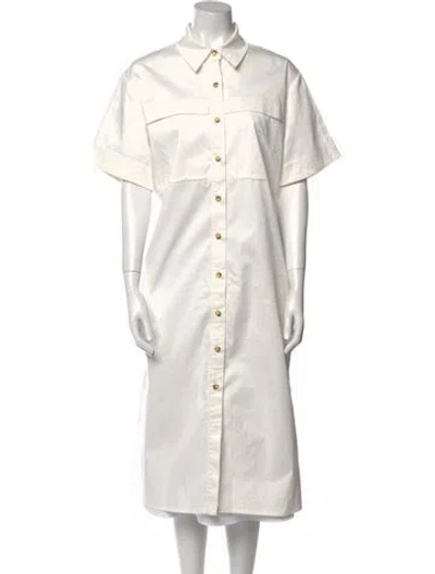 Pre-owned Hunter Midi Length Dress In White
