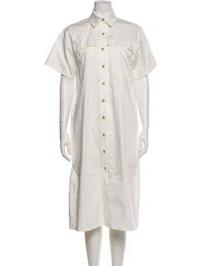 Pre-owned Hunter Midi Length Dress In White