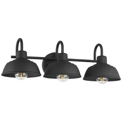 Hunter Mill Valley Matte Black 3 Light Medium Bathroom Vanity Light Fixture