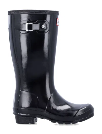 Hunter Mini Stylish Rubber Boots For Girls In Black