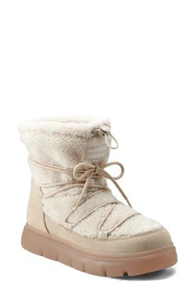 Hunter Misty Waterproof Snow Bootie In Natural/beige
