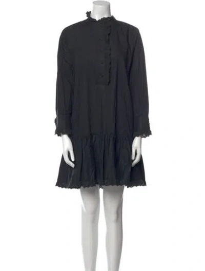 Pre-owned Hunter Mock Neck Mini Dress In Black