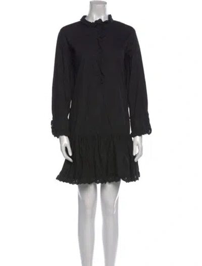 Pre-owned Hunter Mock Neck Mini Dress In Black
