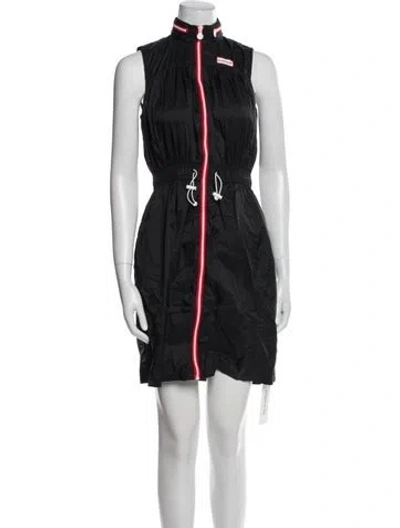 Pre-owned Hunter Mock Neck Mini Dress In Black