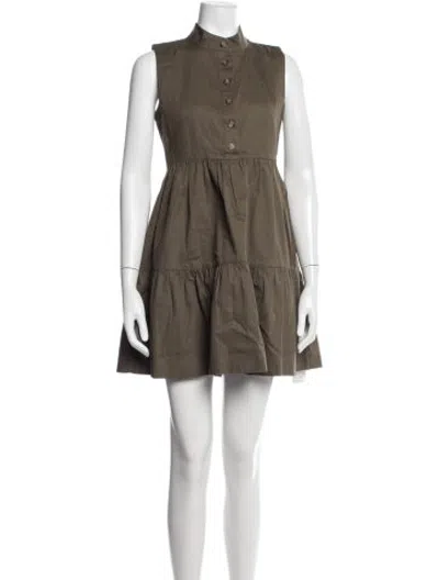 Pre-owned Hunter Mock Neck Mini Dress In Green