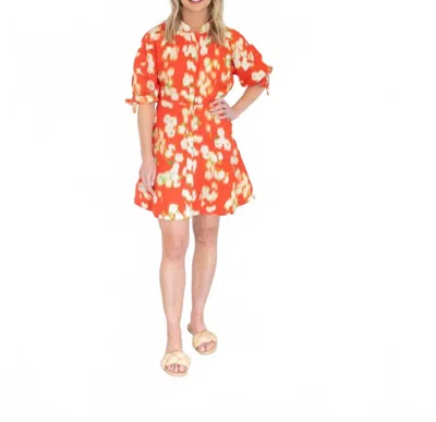 Hunter Molly Mini Dress In Aperol Ikat In Orange