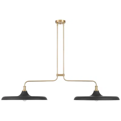Hunter Moriso Matte Black And Modern Brass 2 Light Large Chandelier