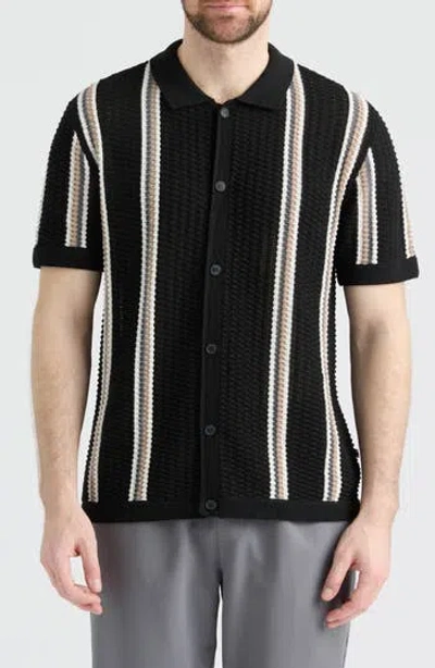 Hunter Morris Short Sleeve Sweater Cardigan In Black