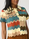 Hunter Nadine Short Sleeve Sweater In Autumn Wave In Multi