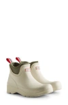 Hunter Neoprene Cuff Waterproof Chelsea Rain Boot In Shaded White/lichen Green