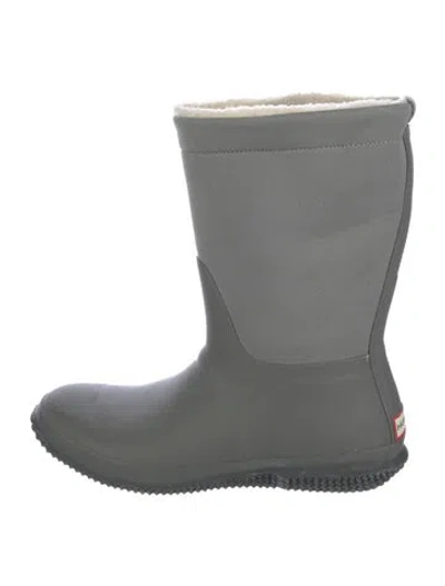 Pre-owned Hunter Neoprene Rain Boots In Gray