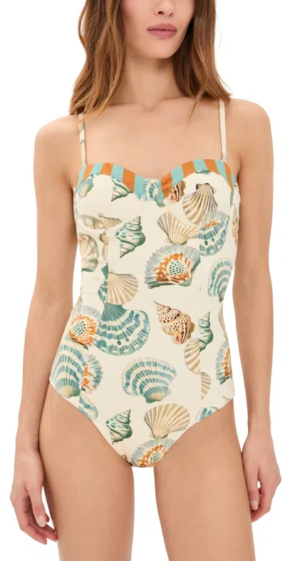 Hunter Nevis One-piece Swimsuit Somers Shell Cream In Neutral